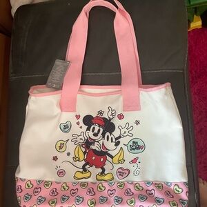 Disney Mickey and Minnie Pink and White Tote